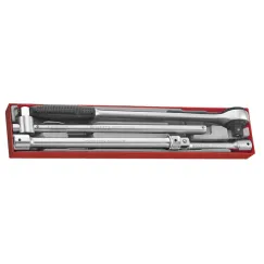 4 Piece 3/4\" Drive Ratchet and Accessories with Safety Locking Mechanism